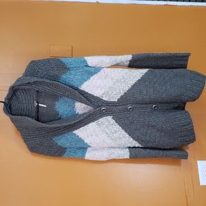 Free People Gone Askew Chevron Stripe Cardigan